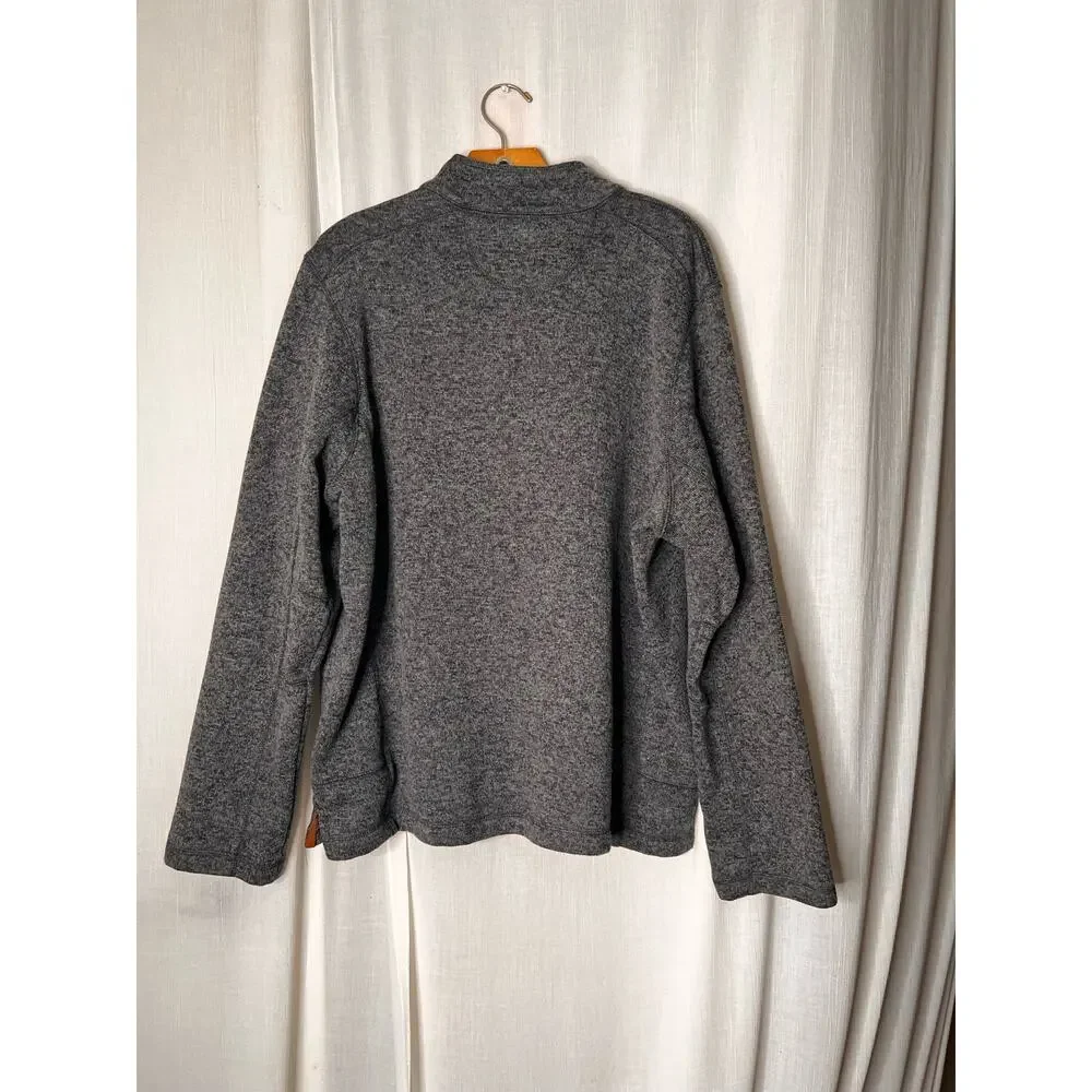 Woolrich Mens XL Quarter Snap Heather Charcoal Gray Fleece Pullover Sweater
